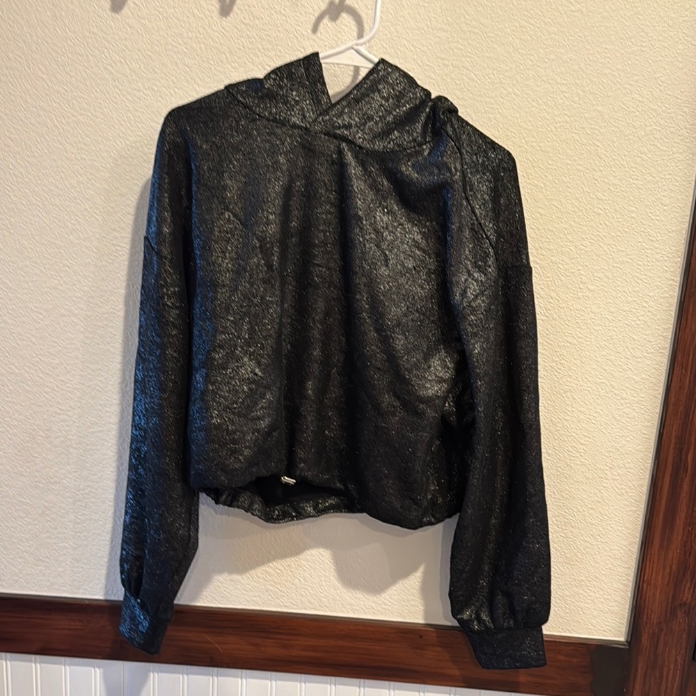 Pilcro Shimmering Silver cropped Hoodie